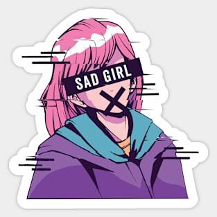 Sad Anime Girl Sticker